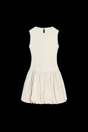 VESTIDO COMBINADO INTERLOCK - Beige de Zara - Imagen 0