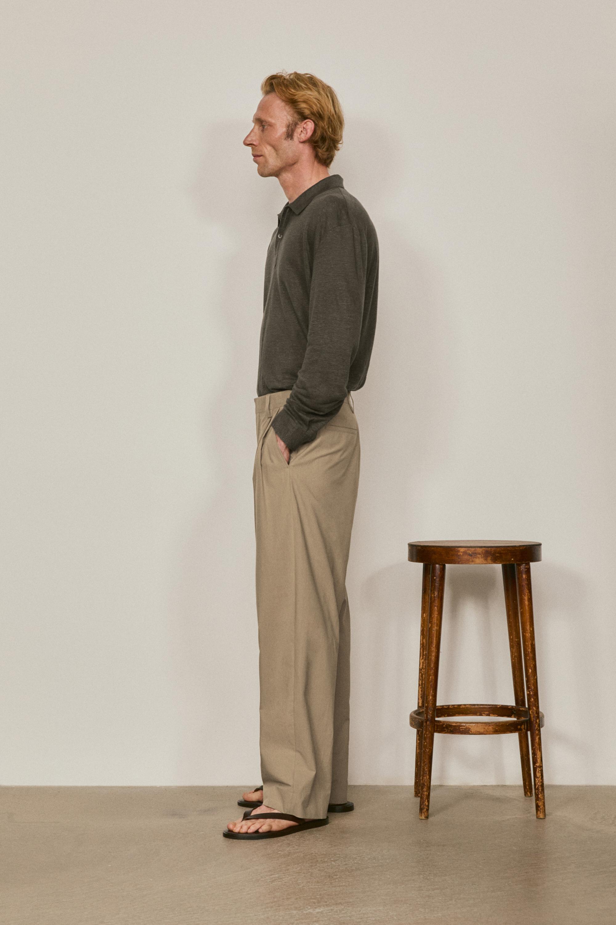 Cotton poplin trousers with darts - LIMITED EDITION