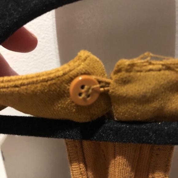 BROWN HALTER TOP EYELET DETAIL FAUX SUEDE LOOK BUTTON CLOSURE SIZE SMALL - Image 3