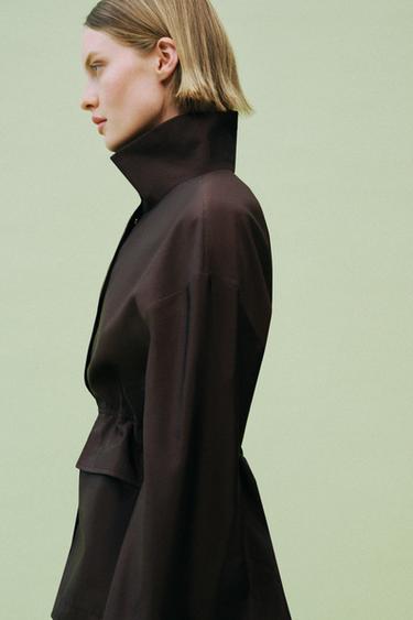 VESTE COL MONTANT TAILLE AJUSTABLE - Marron de Zara - Image 6