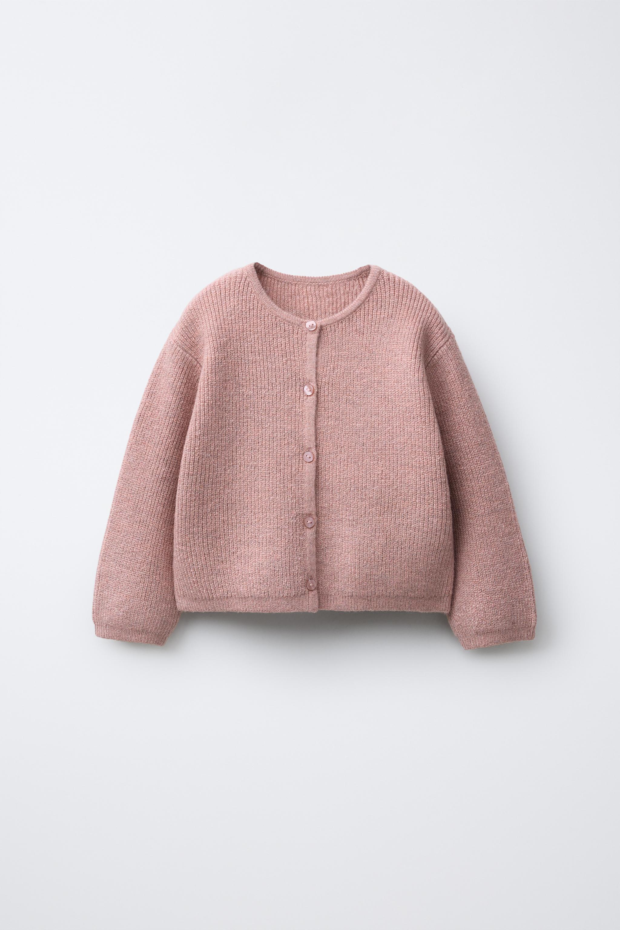 Naptime. ニットカーディガン ピンク ベーシックニットカーディガン - ピンクマール | ZARA Japan / 日本