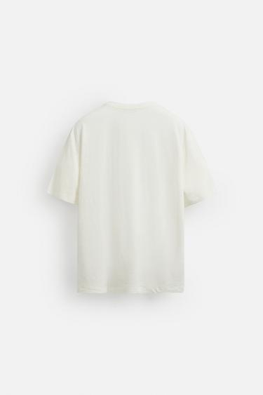 T-SHIRT MÉLANGE LIN - Blanc cassé de Zara - Image 7