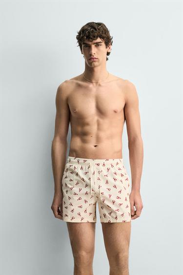 MID-LENGTH LOBSTER SWIM SHORTS - Ecru by Zara - Image 4