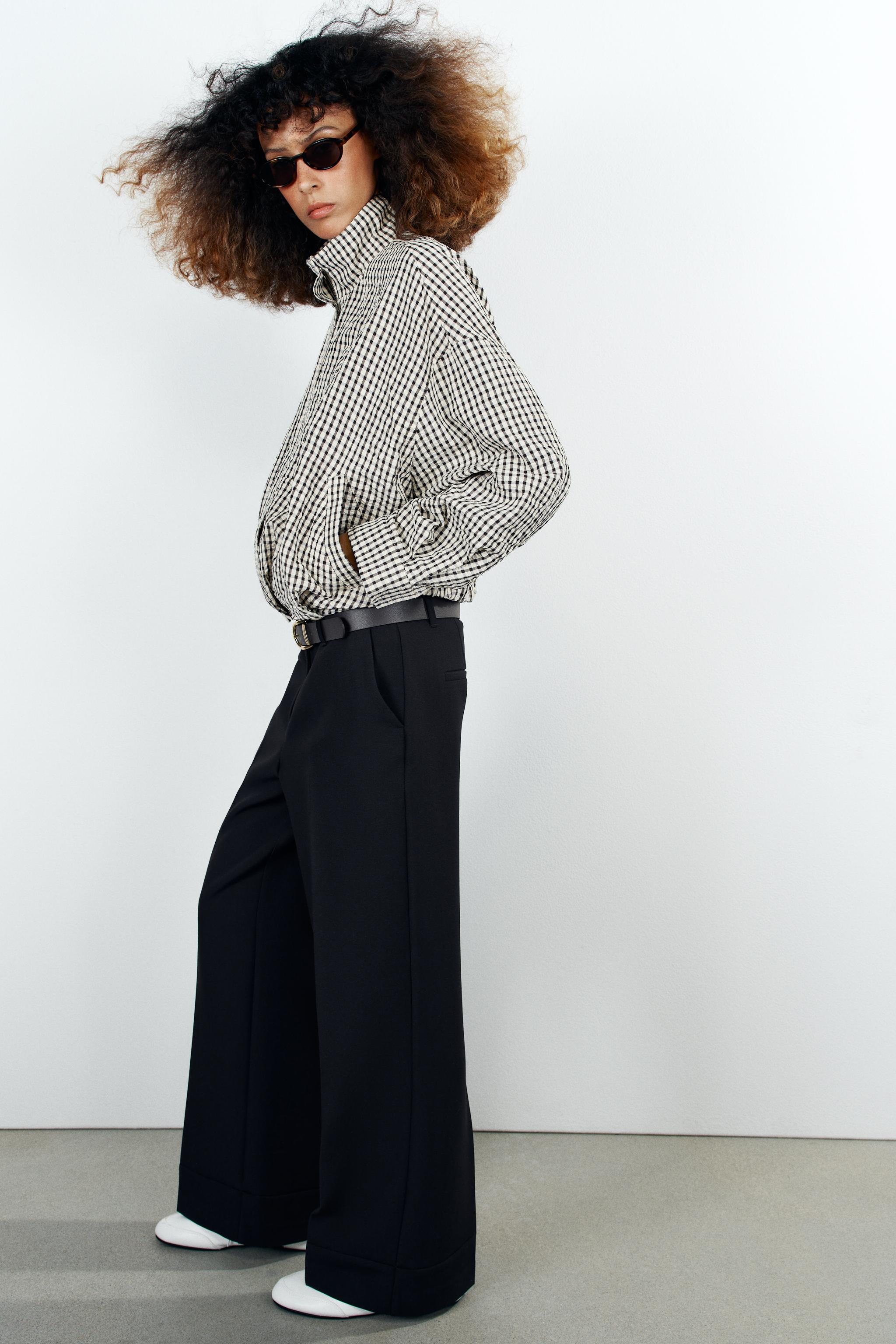 CUFFED HEM BELTED PANTS
