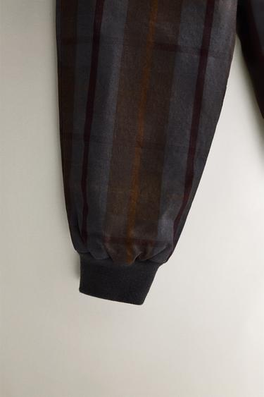 CHILDREN'S TARTAN CHECK DUNGAREES - Brown-Blue by Zara - Image 2