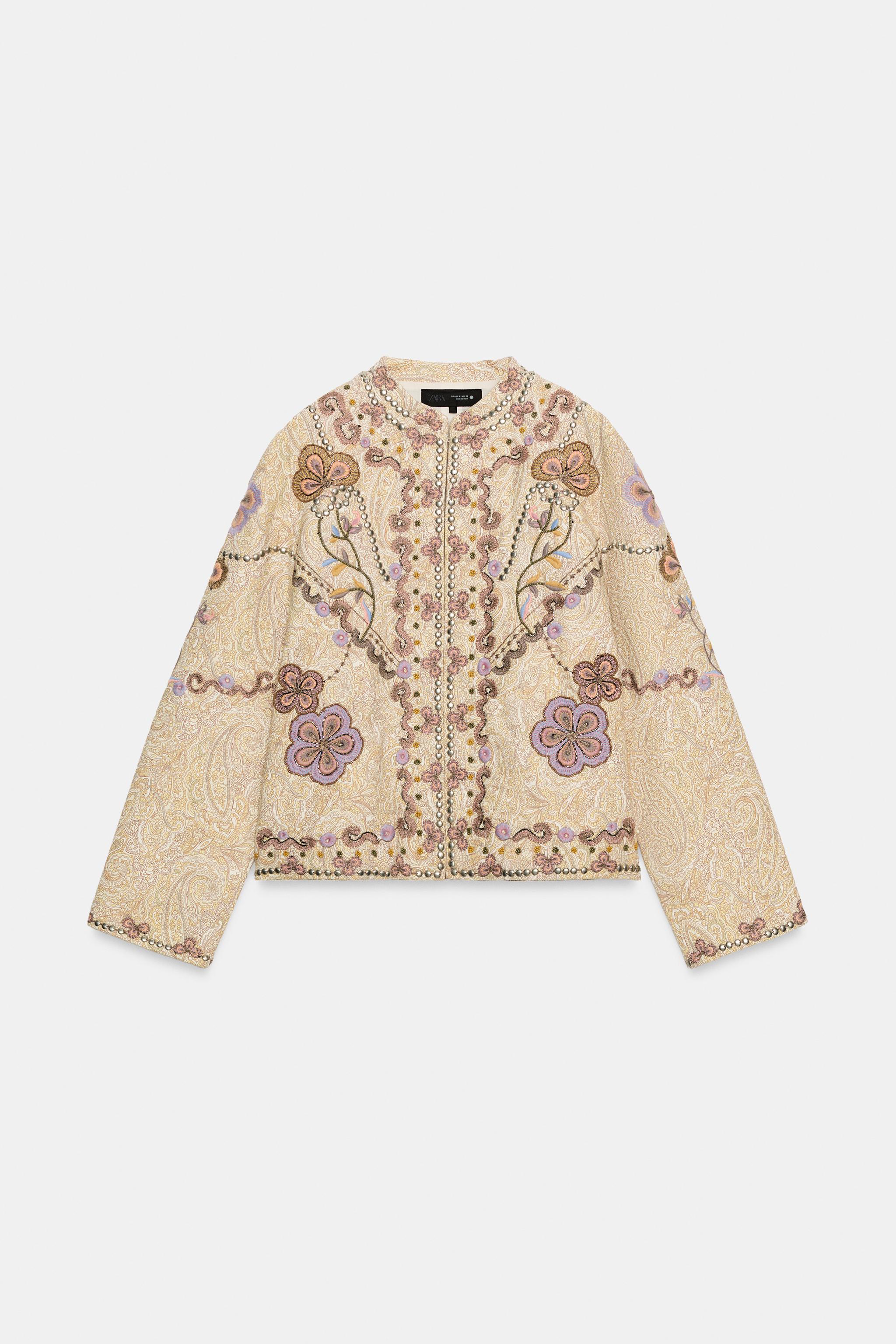Женские куртки Zara ZW COLLECTION EMBROIDERED JACKET — фото 7