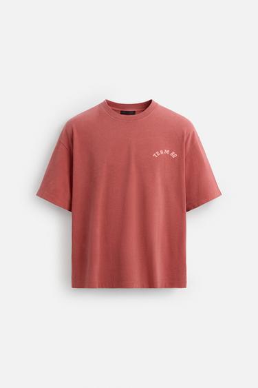 VARSITY FADED T-SHIRT - Red by Zara - Image 0