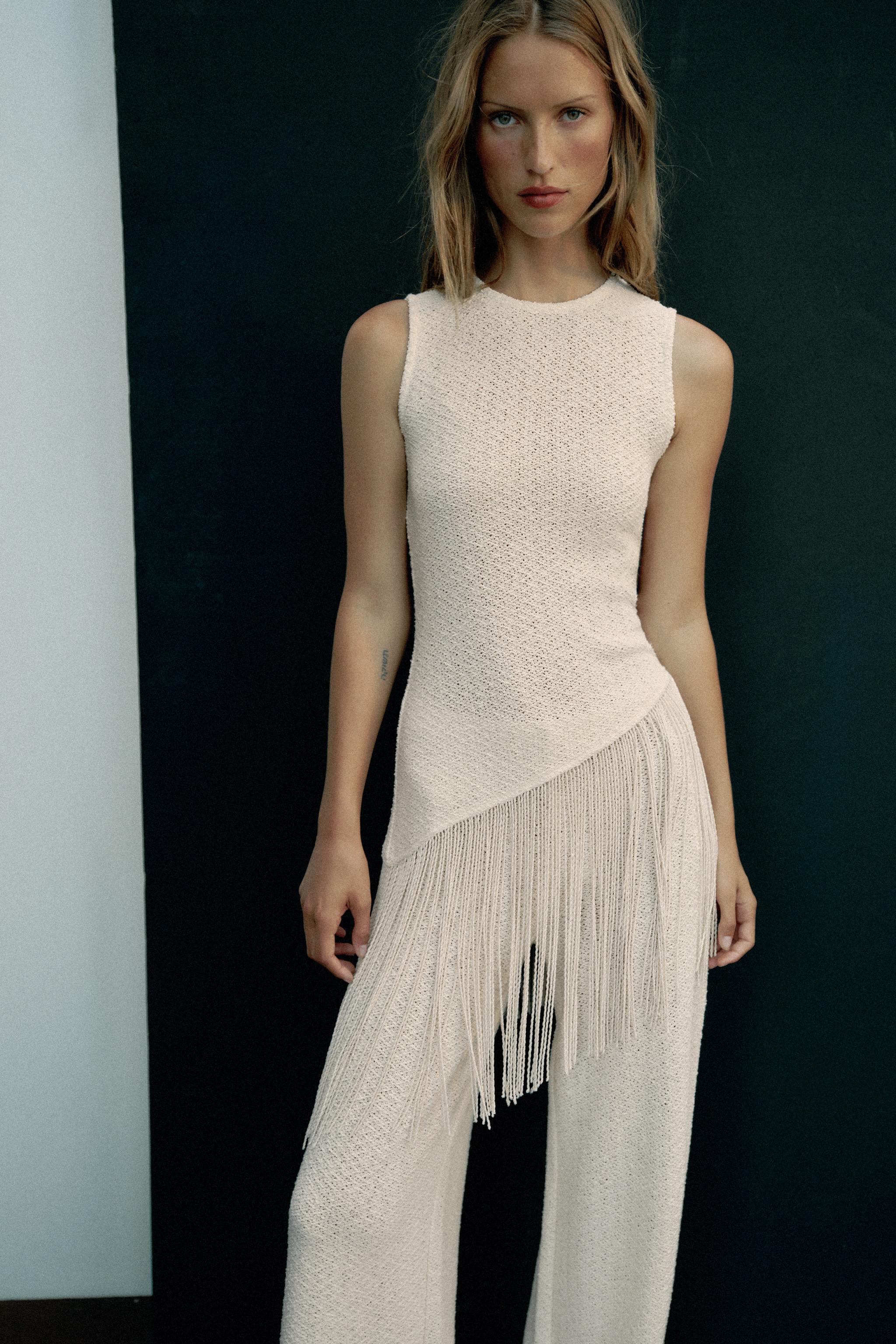 FRINGE RUSTIC TOP — Ecru