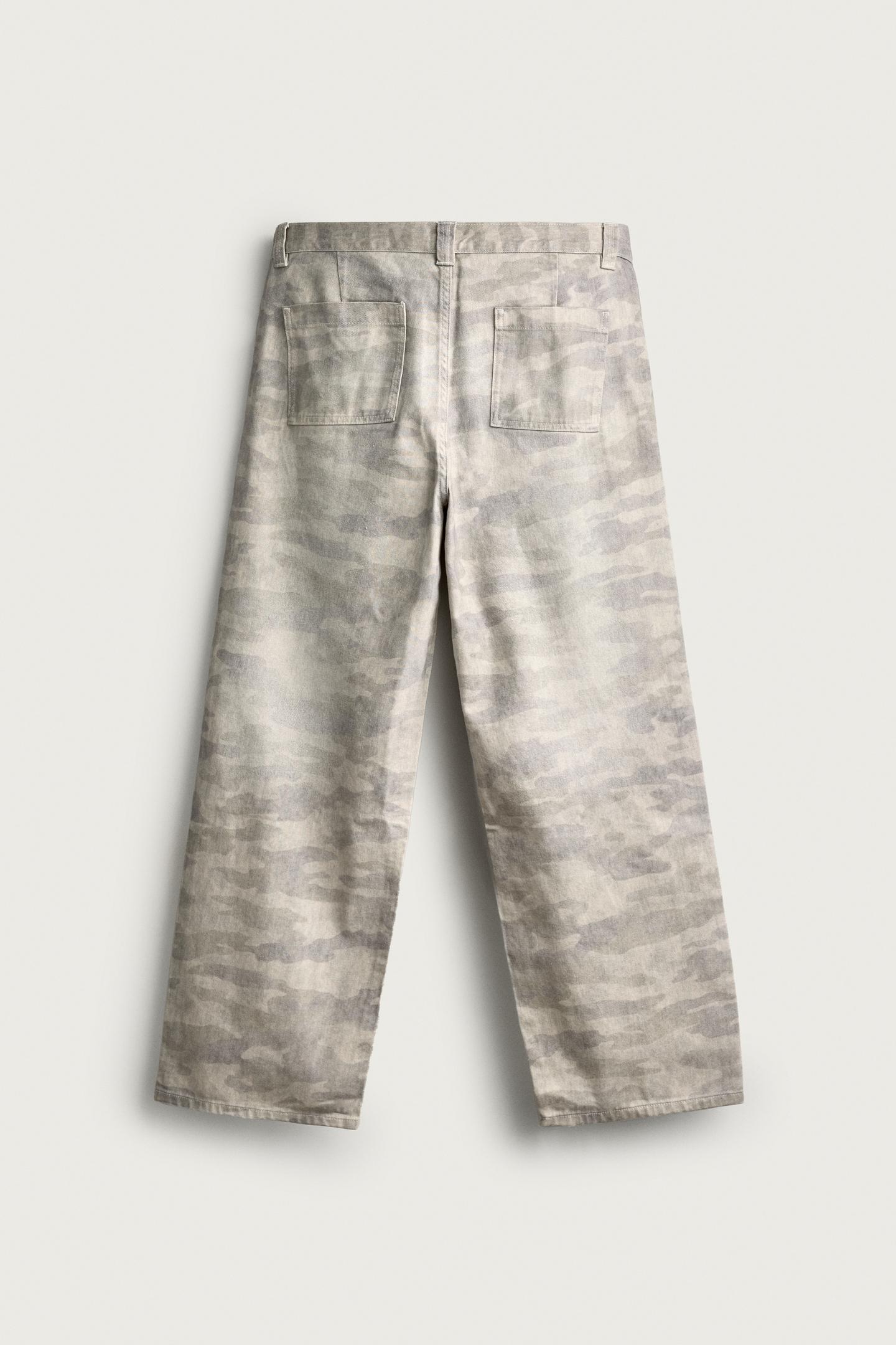 Мужские брюки Zara Abstract Print Relaxed Fit, цвет: Серо-бежевый — фото 8