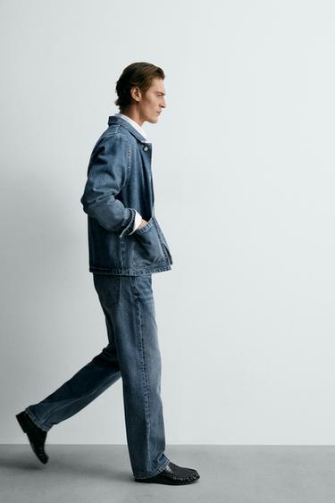 RELAXED FIT DENIM JACKET WITH POCKETS - Mid-blue by Zara - Image 5