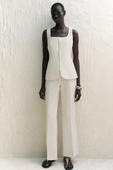ZIP-UP BUSTIER WAISTCOAT - Ecru by Zara - Image 0
