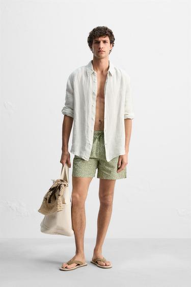 COSTUME REGULAR CON STAMPA ASTRATTA - Kaki chiaro di Zara - Immagine 0