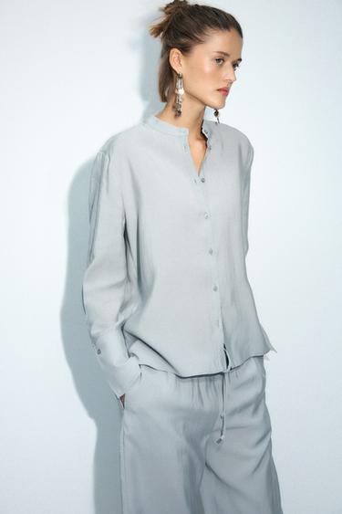 CAMISA FLUIDA ZW COLLECTION - Azul / Gris de Zara