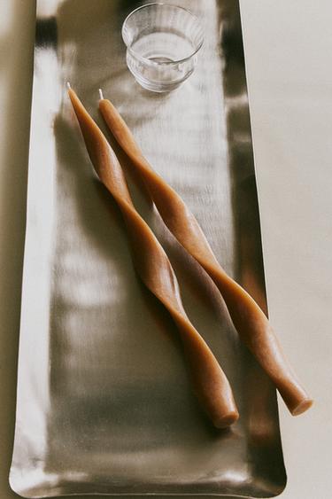 PACK VELAS DECORATIVAS POLVILHADAS (PACK DE 2) - Creme da Zara