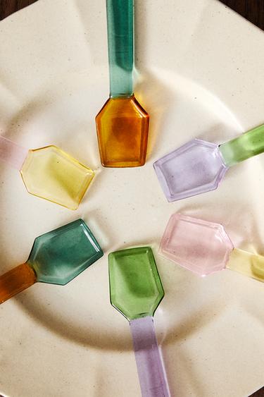 PACK CUCHARILLAS HELADO BOROSILICATO MULTICOLOR (PACK DE 6) - Verdes de Zara