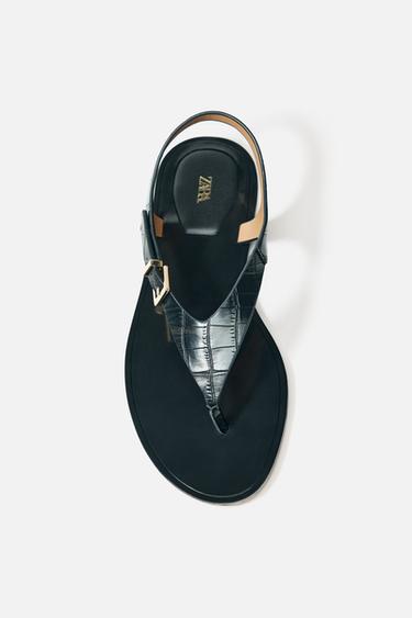 XĂNG ĐAN ĐẾ BẰNG THÂN DẬP VÂN NỔI - Đen từ Zara