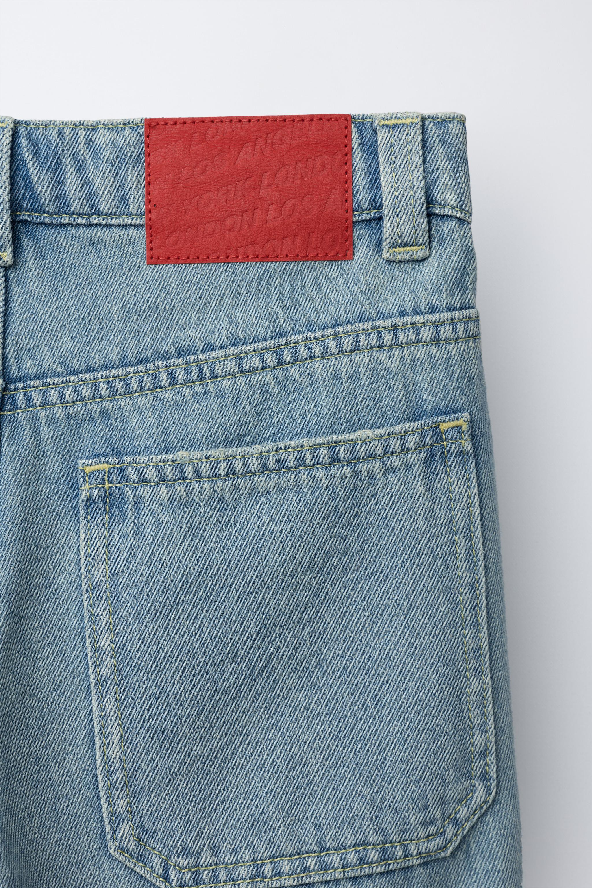 FRAYED HEM DENIM BERMUDA SHORTS - Blue | ZARA South Africa