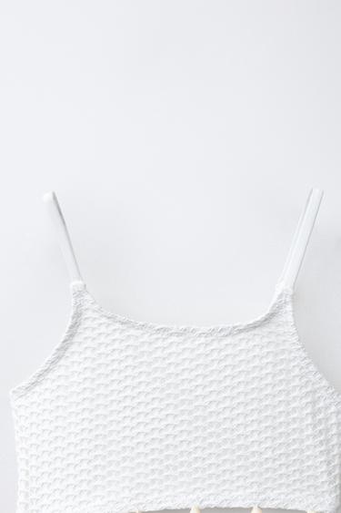 6-14 YEARS/ SHELL CUT-OUT CROCHET SWIMSUIT - White by Zara - Image 2