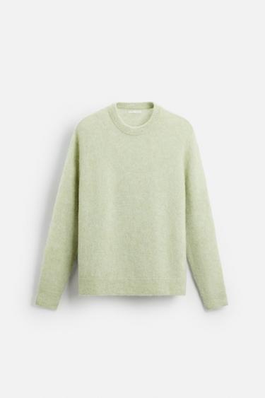 СВИТЕР ИЗ РЕЛЬЕФНОЙ ТКАНИ — СВЕТЛО-ЗЕЛЕНЫЙ от Zara