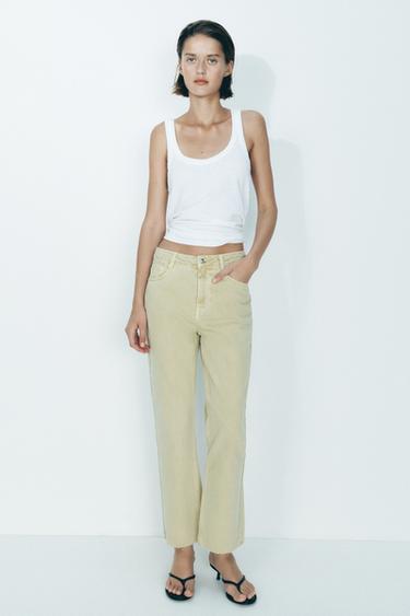 JEANS Z1975 RECTOS TIRO ALTO - Khaki claro de Zara