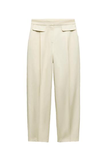 HIGH-WAIST TROUSERS WITH FLAPS