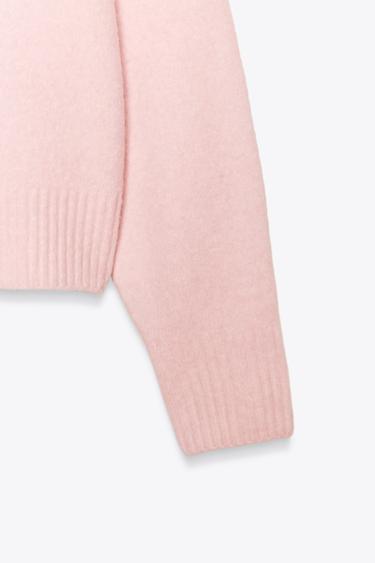 SOFT PLAIN KNIT JUMPER - Light pink by Zara - Image 7