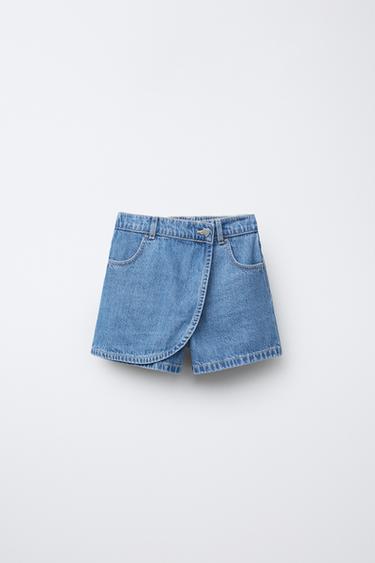 GONNA PANTALONE DENIM A VITA ALTA CON BOTTONE A CUORE - Azzurro medio di Zara