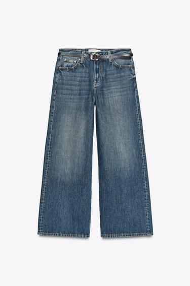 JEAN Z1975 CULOTTE TAILLE HAUTE CEINTURE - Bleu de Zara - Image 7