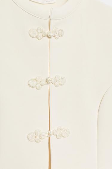 STRETCH TOP WITH FROG FASTENING - Light yellow by Zara - Image 5