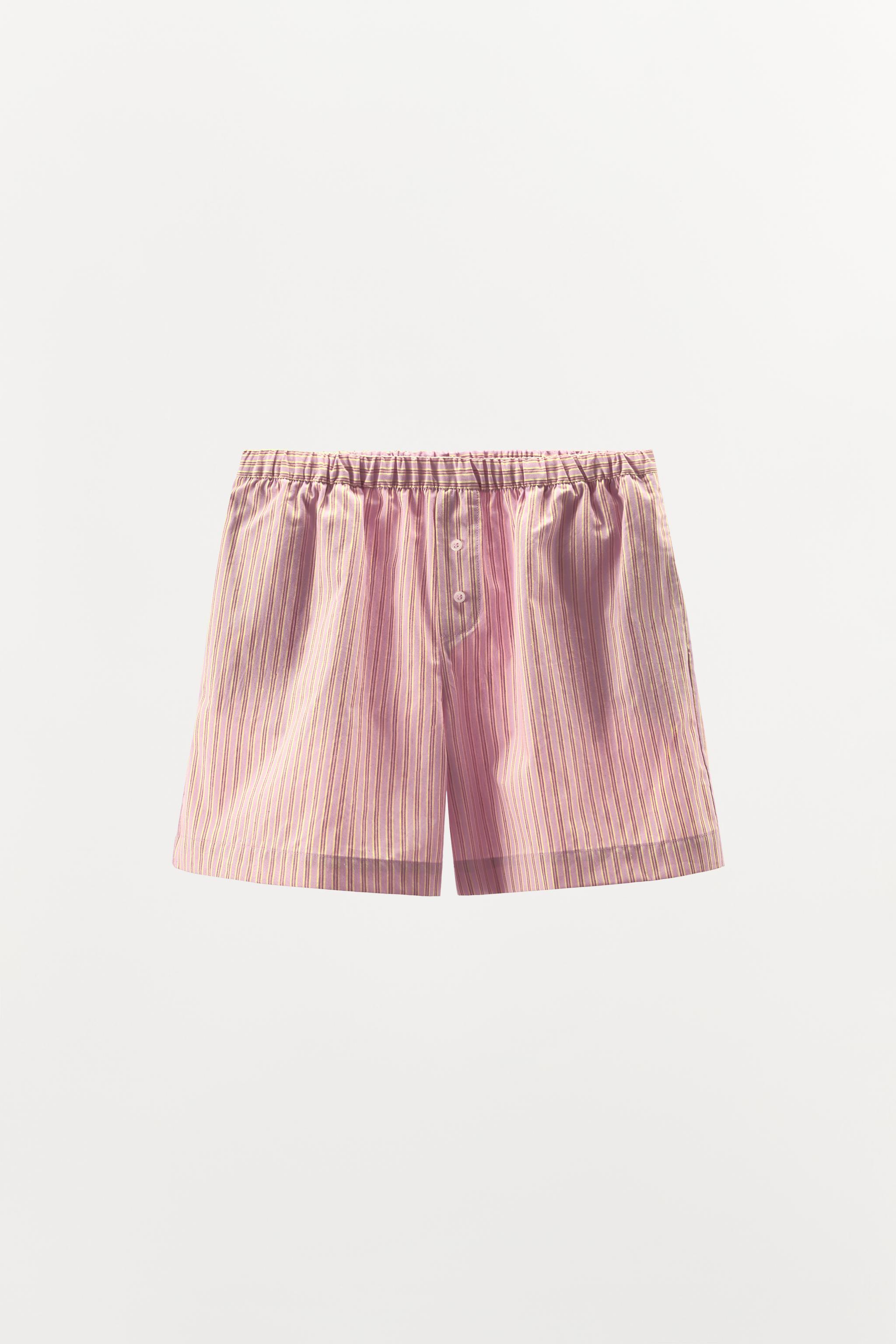 SHORT À RAYURES AVEC COTON