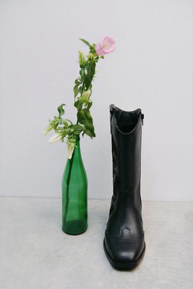 Zara COWBOY BOOTS - Black