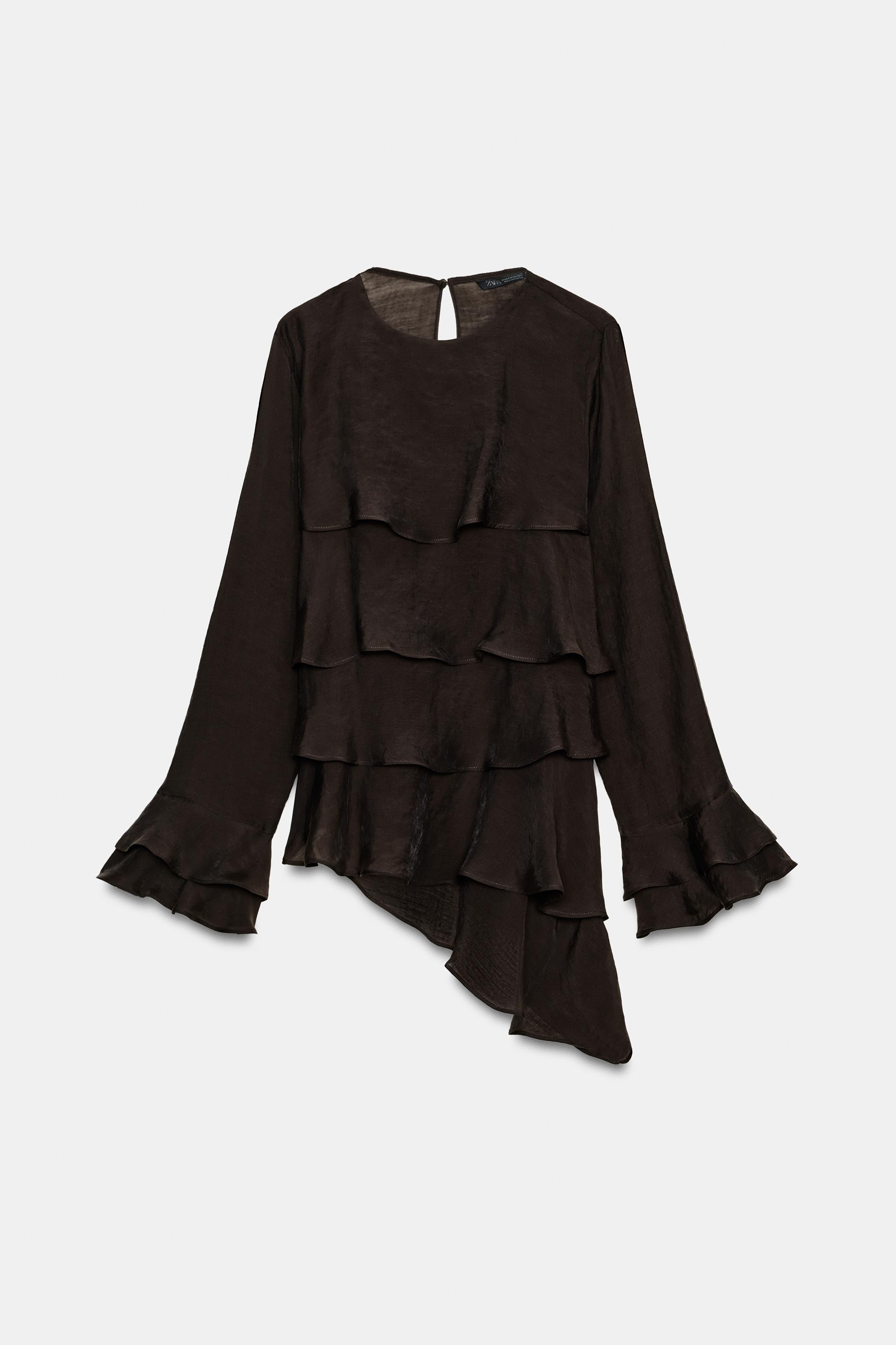 ASYMMETRIC RUFFLED TOP