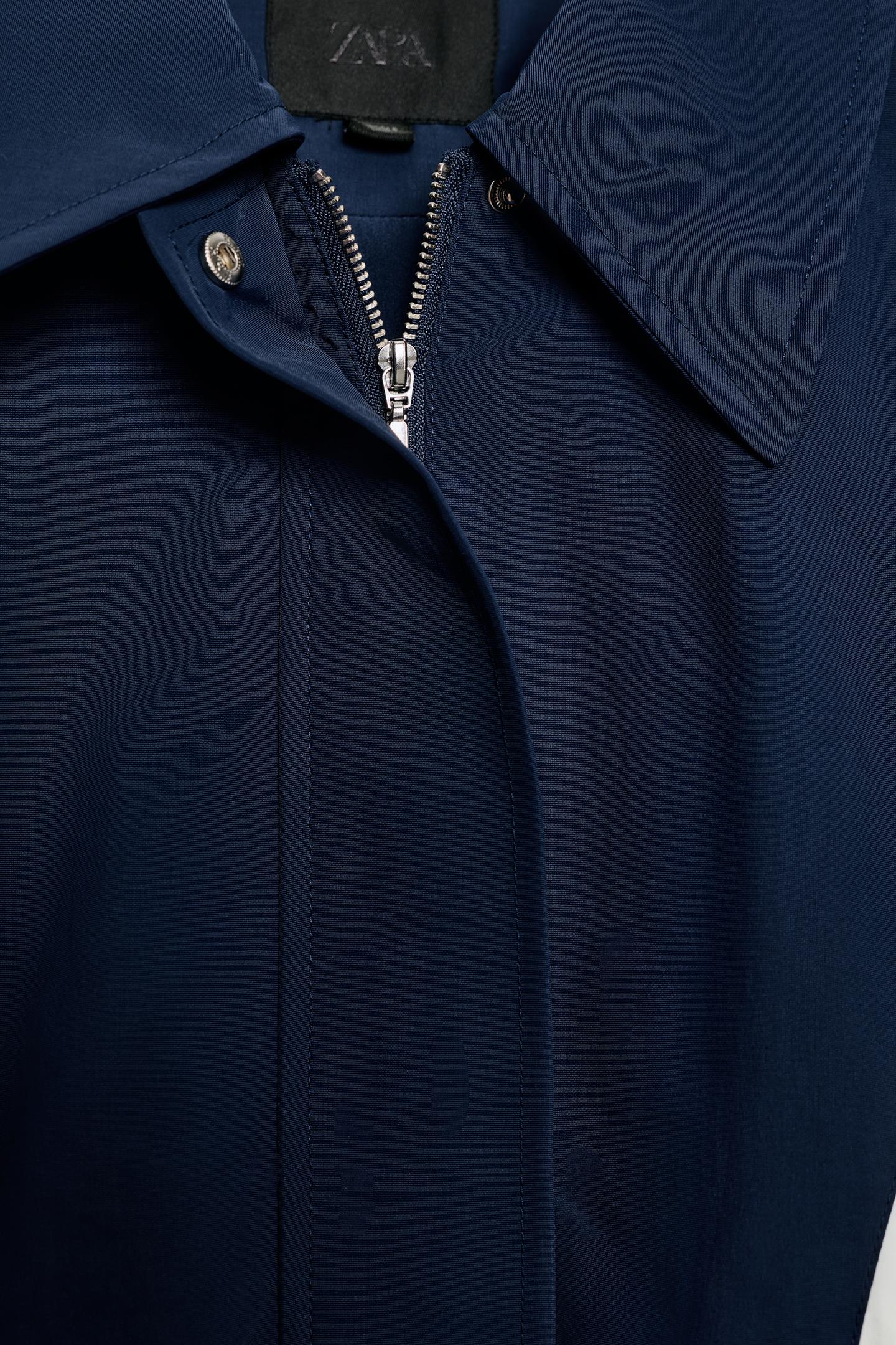 Женская куртка Zara Combined Bomber, цвет: Тёмно-синий — фото 9
