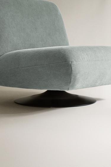 COTTON SWIVEL ACCENT CHAIR - Duck blue by Zara - Image 3