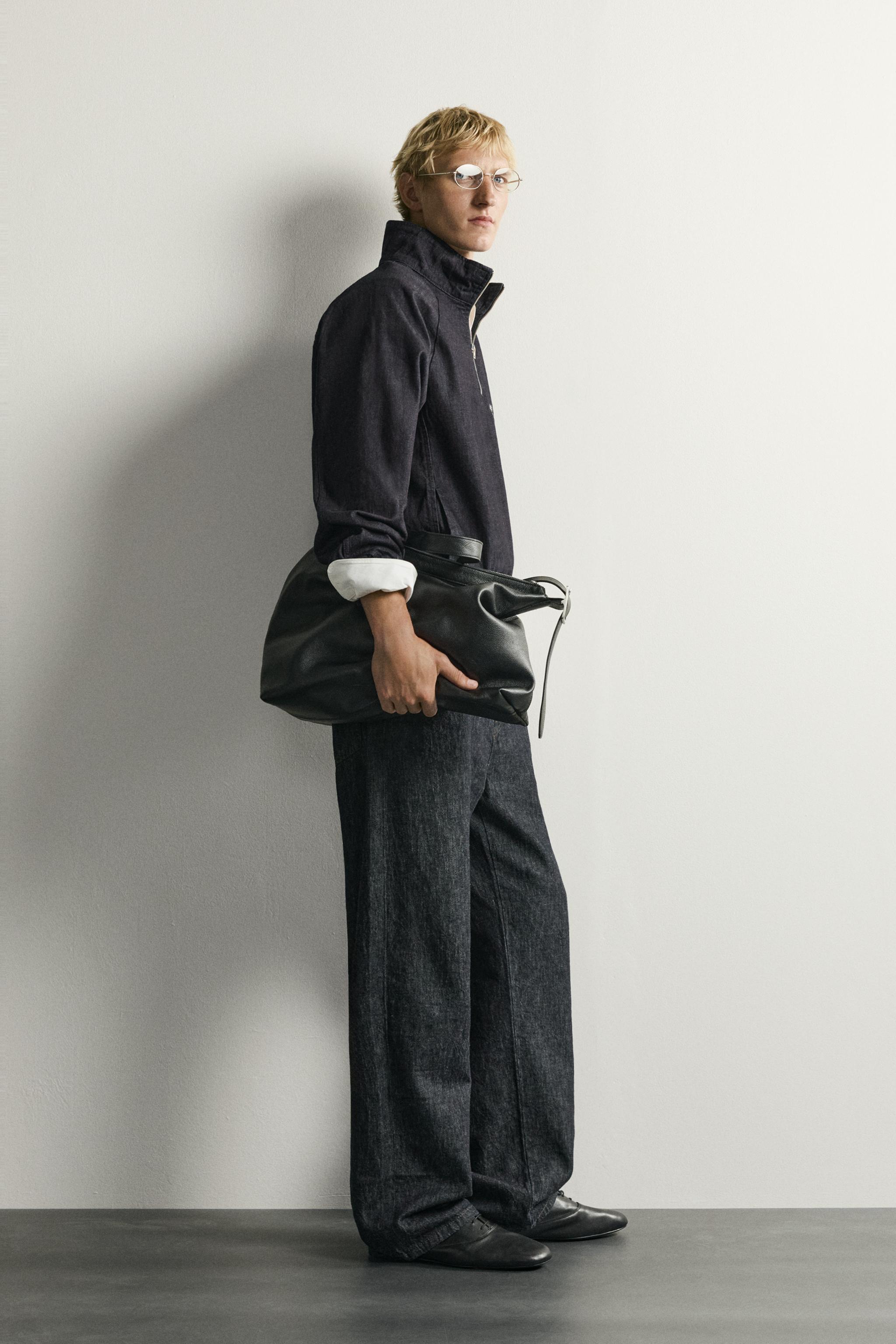 RELAXED-FIT DENIM PULLOVER