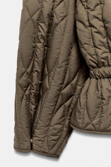 BLOUSON MATELASSÉ À COL MONTANT - Kaki de Zara - Image 9