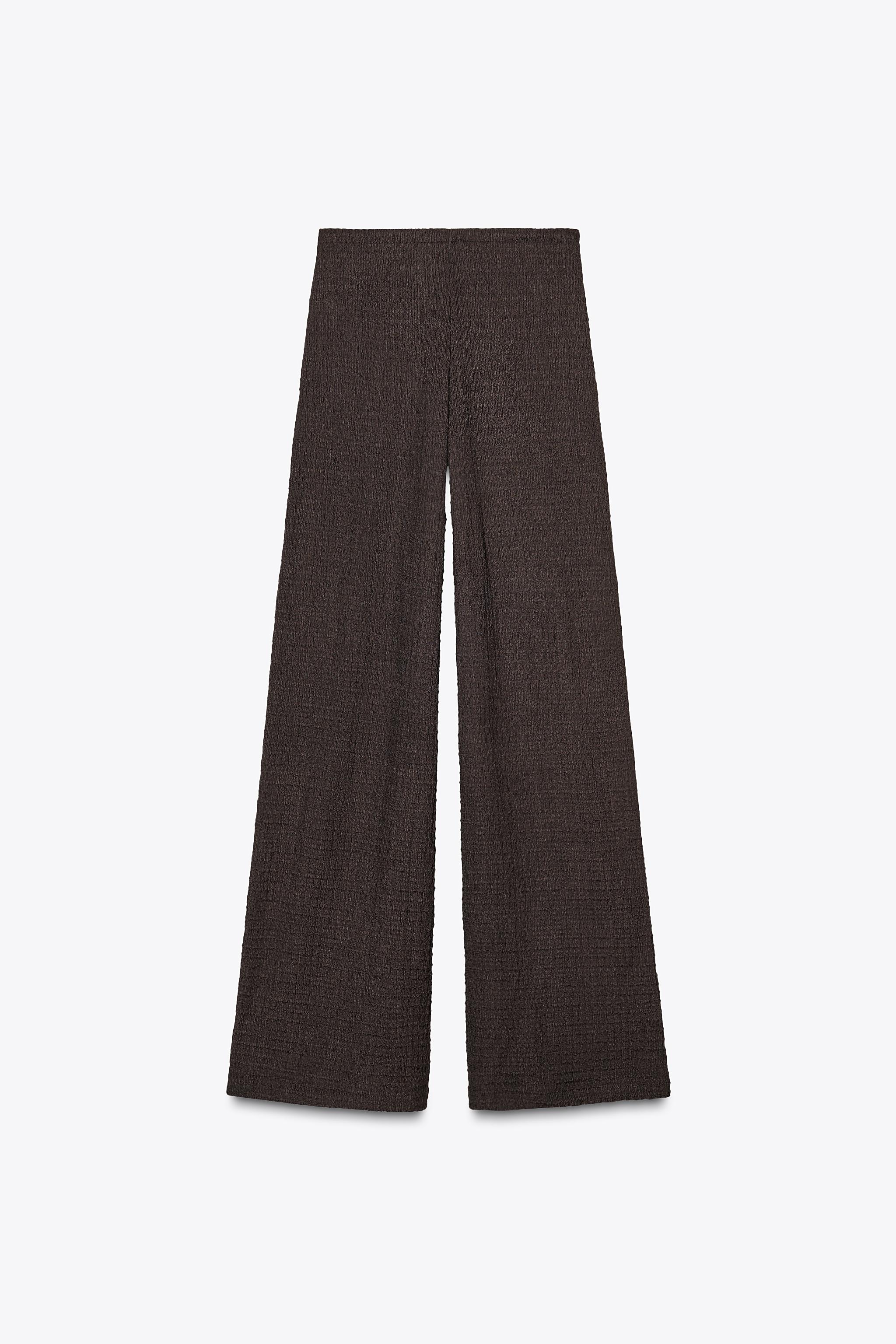 ☆ドイツ発*ZARA*新作*テクスチャーワイドレッグパンツ/E☆ ☆ドイツ発*ZARA*新作*テクスチャーワイドレッグパンツ/E