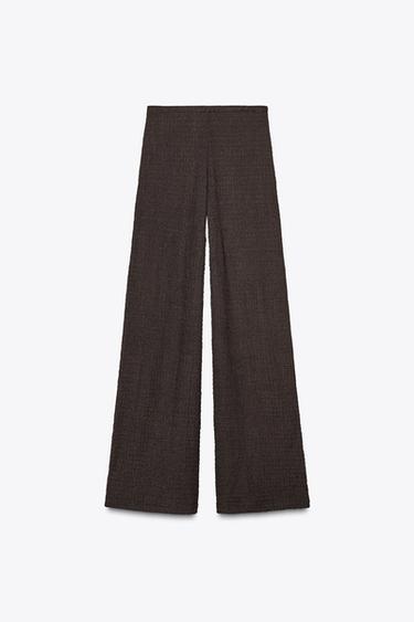GERADE GESCHNITTENE STRUKTURHOSE - Braun von Zara