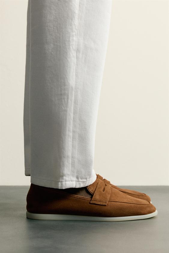 MOCASÍN PIEL CASUAL - Naranja Caldera de Zara - Imagen 0