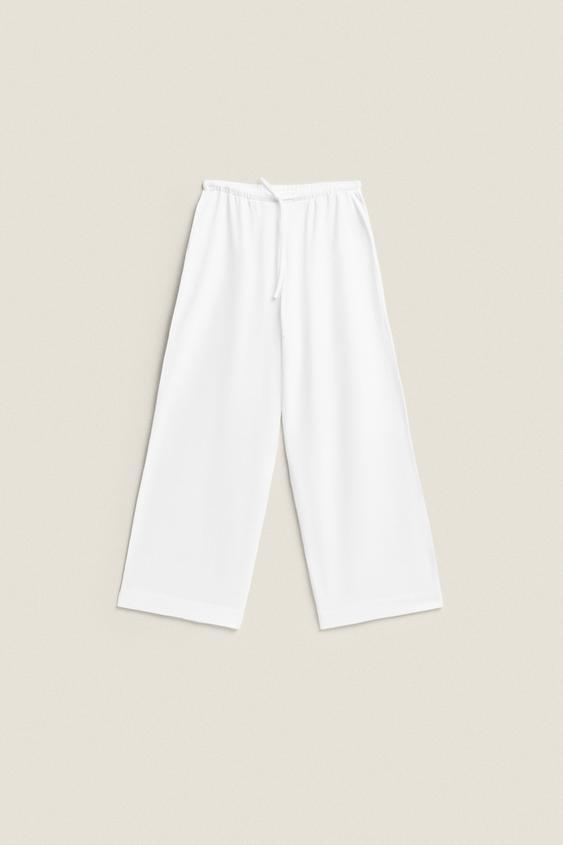 COTTON PANTS WITH PIPING - White | ZARA United States