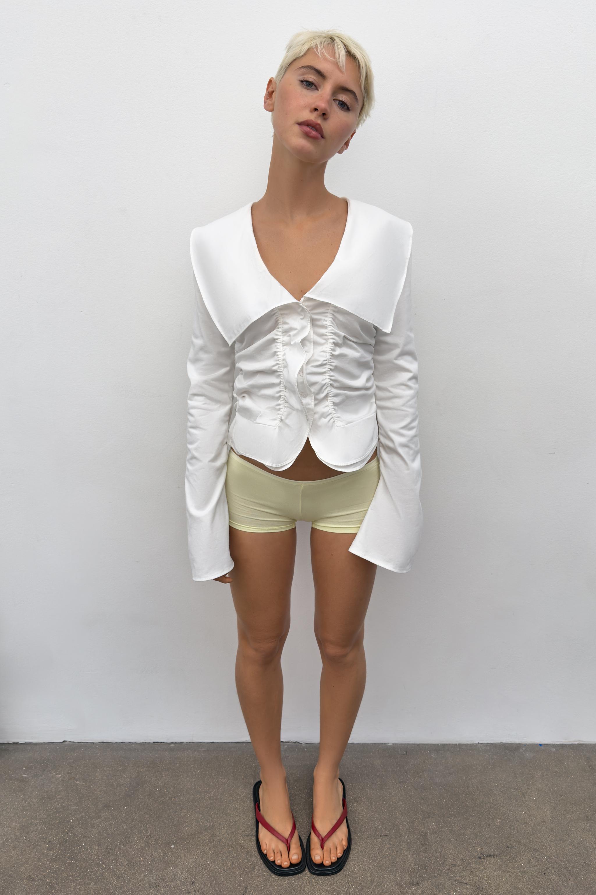 RUFFLE COMBINATION SHIRT