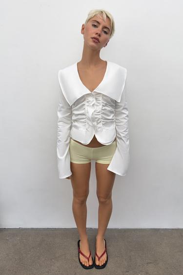 Chemise Blanche Femme Zara - Taille S - Coton/polyamide/élasthanne - Neuve Avec étiquette