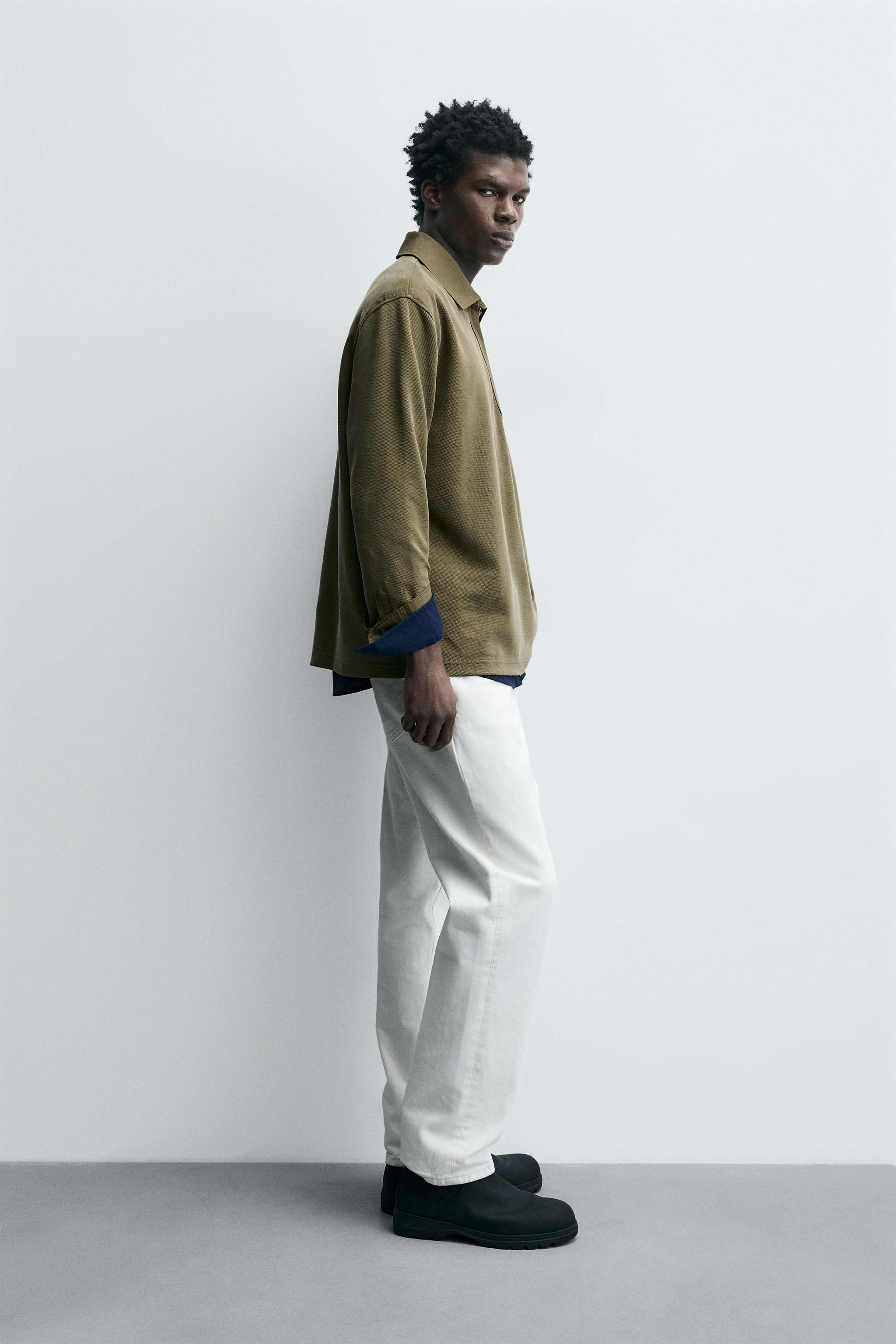 POLOSHIRT IN VERWASCHENER OPTIK AUS PIKÉE MIT STRUKTURMUSTER