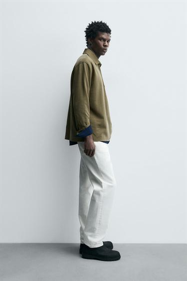 WASHED PIQUÉ TEXTURED POLO SHIRT - washed green by Zara - Image 3