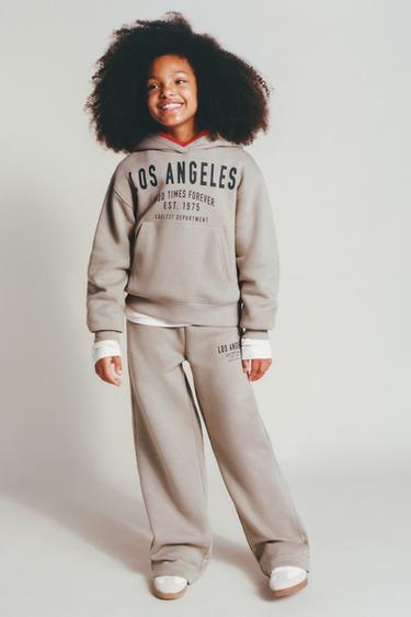 Zara PLUSH WIDE LEG TEXT PANTS - Mink