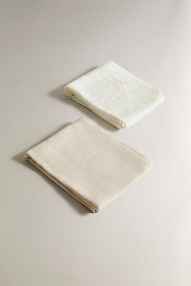 MOUSSELINES BÉBÉ BRODÉES (LOT DE 2) - Écru de Zara - Image 1
