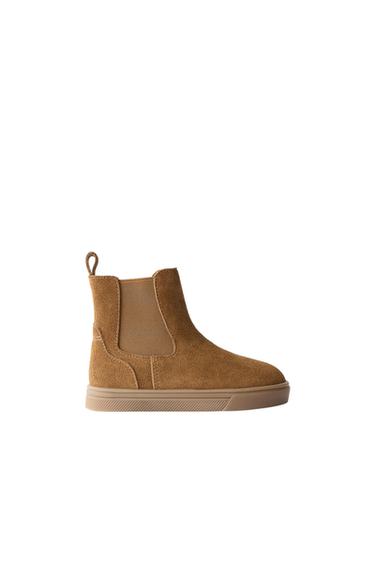 Zara LEATHER BOOTS - Beige - Image 0