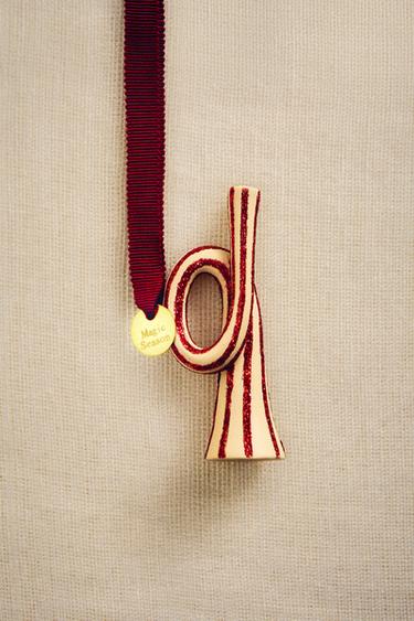 DÉCORATION SAPIN TROMPETTE PAILLETTE NOËL - Écru / Rouge de Zara - Image 4