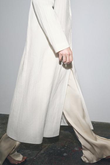 ZW COLLECTION LINEN FROCK COAT - Oyster-white by Zara - Image 2