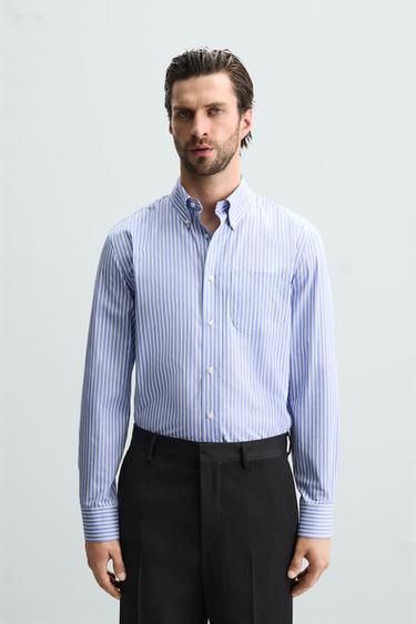 CAMISA ALGODÓN - SEDA - Rayas de Zara